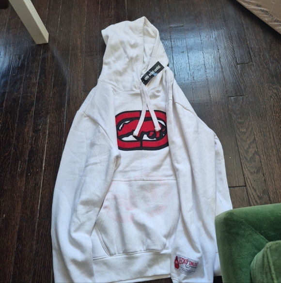 Ecko Unltd Men’s Cotton Hoodie White Overhead Regular Fit Streetwear Pullover